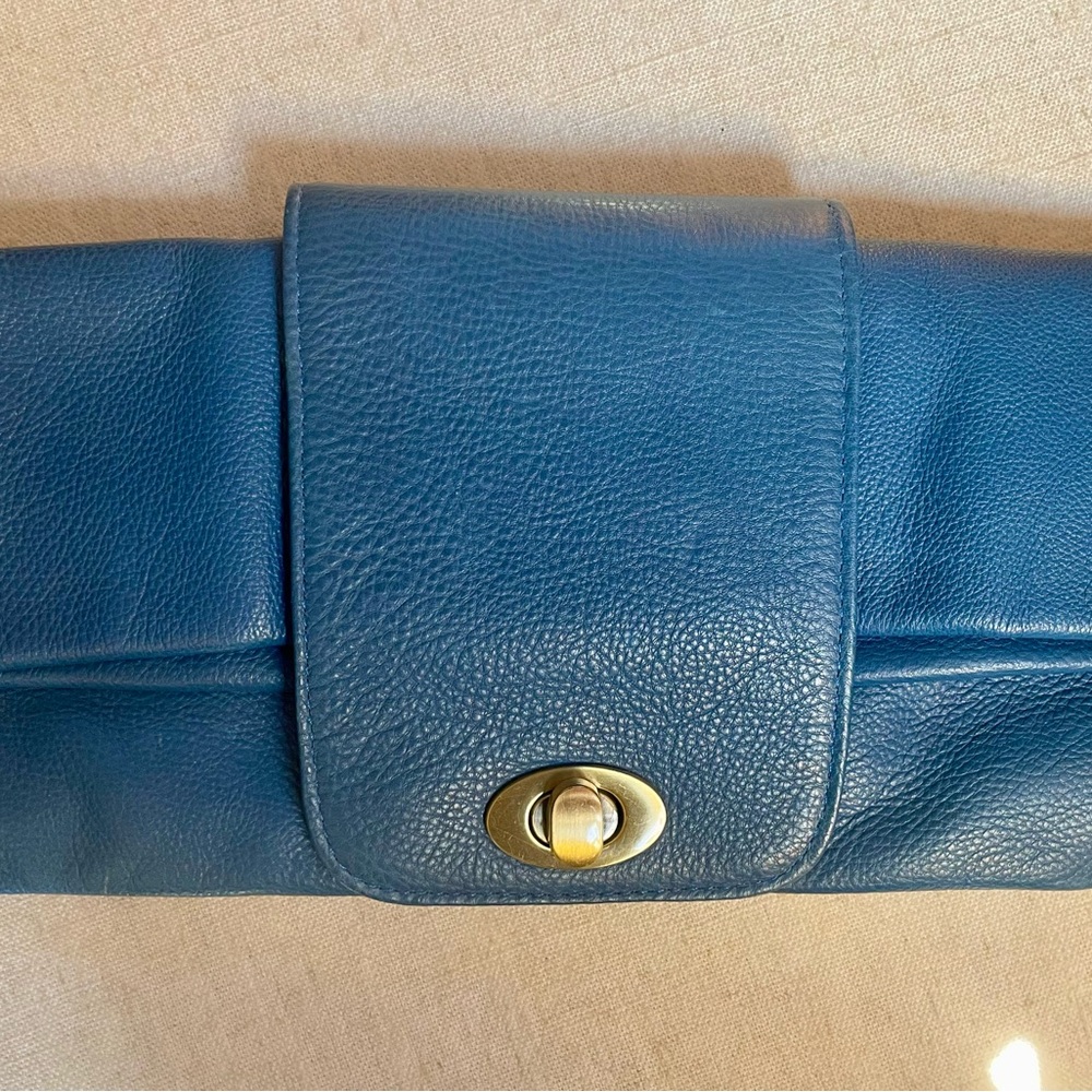 Helena de Natalio Marta clutch genuine leather teal clutch/wristlet
